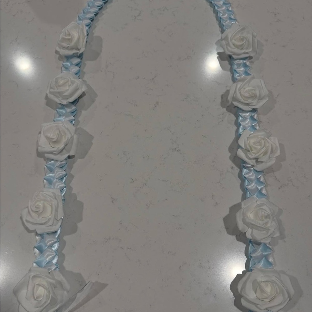 Baby shower baby blue Lei BIrthday/Special occasion/graduation lei